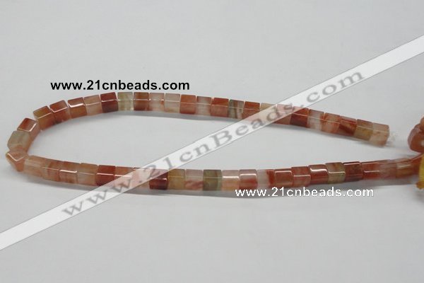 CDQ36 15.5 inches 8*8mm cube natural red quartz beads wholesale