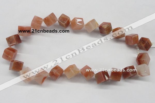 CDQ38 15.5 inches 6*6mm cube natural red quartz beads wholesale