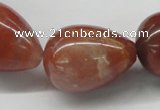 CDQ40 15.5 inches 22*30mm teardrop natural red quartz beads