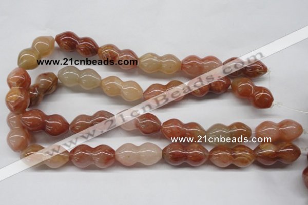 CDQ42 15.5 inches 15*30mm calabash natural red quartz beads