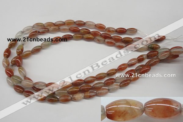 CDQ43 15.5 inches 7*13mm rice natural red quartz beads wholesale