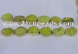 CDQ501 20*30mm - 22*30mm oval druzy quartz beads wholesale