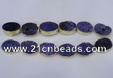 CDQ502 20*30mm - 22*30mm oval druzy quartz beads wholesale