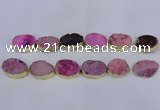 CDQ503 20*30mm - 22*30mm oval druzy quartz beads wholesale