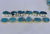 CDQ505 20*30mm - 22*30mm oval druzy quartz beads wholesale