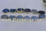 CDQ507 20*30mm - 22*30mm oval druzy quartz beads wholesale