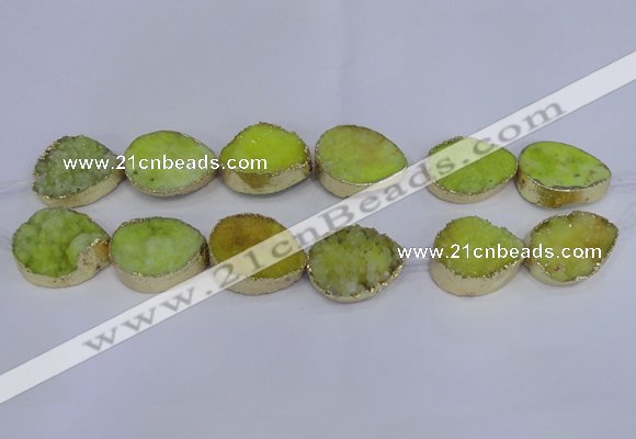 CDQ510 20*30mm - 22*30mm teardrop druzy quartz beads wholesale