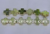 CDQ518 23*24mm - 24*25mm cross druzy quartz beads wholesale