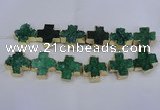 CDQ520 23*24mm - 24*25mm cross druzy quartz beads wholesale