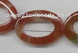 CDQ55 15.5 inches 25*35mm oval donut natural red quartz beads wholesale