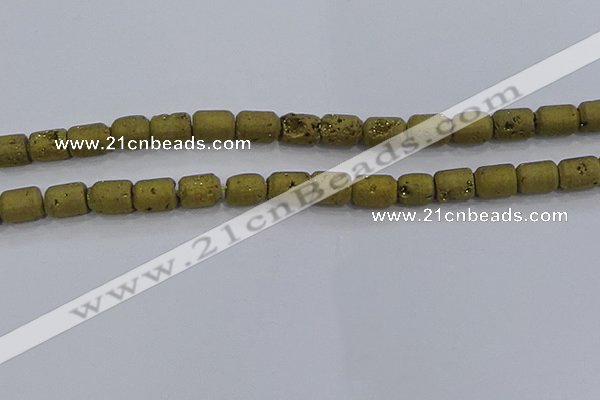 CDQ601 8 inches 6*8mm drum druzy quartz beads wholesale