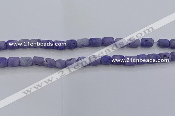 CDQ602 8 inches 6*8mm drum druzy quartz beads wholesale