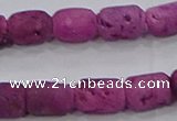 CDQ604 8 inches 6*8mm drum druzy quartz beads wholesale