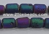 CDQ614 8 inches 6*8mm drum druzy quartz beads wholesale