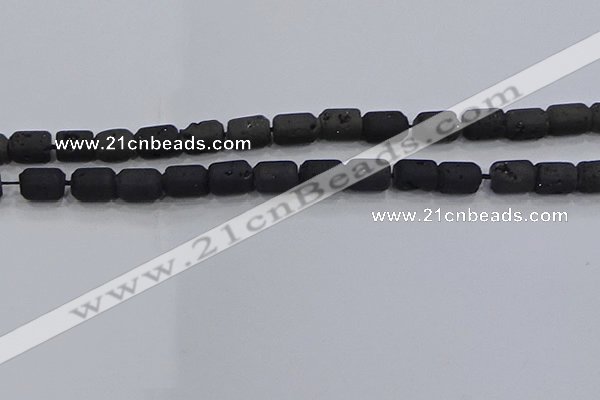 CDQ615 8 inches 6*8mm drum druzy quartz beads wholesale