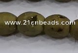 CDQ621 8 inches 10*12mm rice druzy quartz beads wholesale