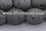 CDQ635 8 inches 12*14mm rice druzy quartz beads wholesale