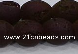 CDQ639 8 inches 12*14mm rice druzy quartz beads wholesale