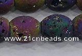 CDQ641 8 inches 12*14mm rice druzy quartz beads wholesale