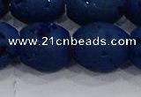 CDQ642 8 inches 12*14mm rice druzy quartz beads wholesale