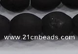 CDQ643 8 inches 12*14mm rice druzy quartz beads wholesale