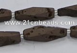 CDQ650 8 inches 8*20mm - 10*30mm freeform druzy quartz beads