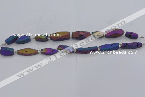 CDQ652 8 inches 8*20mm - 10*30mm freeform druzy quartz beads