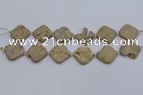 CDQ662 8 inches 25*25mm diamond druzy quartz beads wholesale