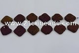 CDQ663 8 inches 25*25mm diamond druzy quartz beads wholesale