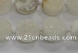 CDQ701 8 inches 12mm coin druzy quartz beads wholesale