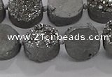 CDQ702 8 inches 12mm coin druzy quartz beads wholesale