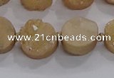 CDQ703 8 inches 12mm coin druzy quartz beads wholesale