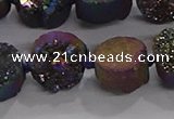 CDQ705 8 inches 12mm coin druzy quartz beads wholesale