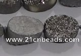 CDQ711 8 inches 13*18mm oval druzy quartz beads wholesale