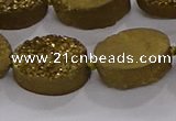 CDQ712 8 inches 13*18mm oval druzy quartz beads wholesale