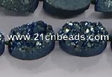 CDQ714 8 inches 13*18mm oval druzy quartz beads wholesale