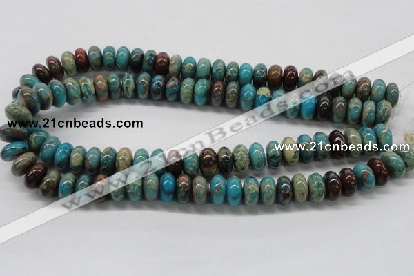 CDS09 16 inches 7*14mm rondelle dyed serpentine jasper beads wholesale