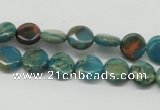 CDS10 16 inches 10mm flat round dyed serpentine jasper beads wholesale