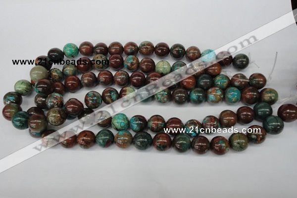 CDS189 15.5 inches 14mm round dyed serpentine jasper beads