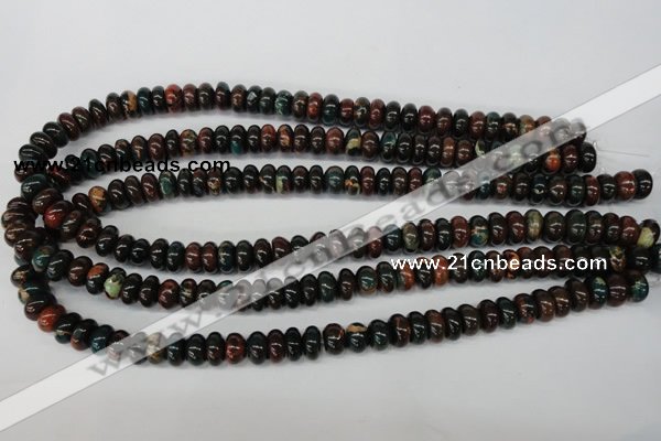 CDS196 15.5 inches 6*10mm rondelle dyed serpentine jasper beads