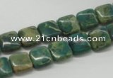 CDS20 16 inches 10*10mm square dyed serpentine jasper beads wholesale