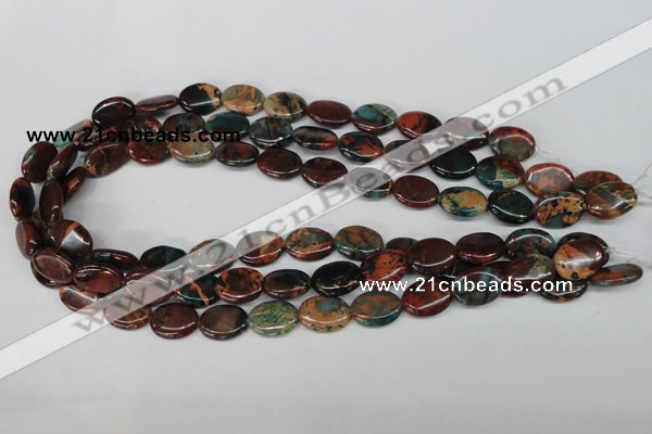 CDS207 15.5 inches 12*16mm oval dyed serpentine jasper beads