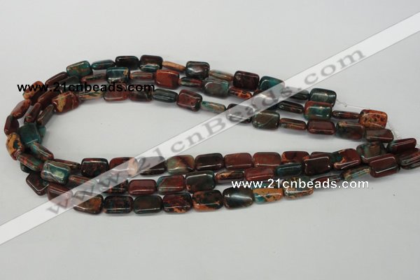 CDS214 15.5 inches 10*14mm rectangle dyed serpentine jasper beads