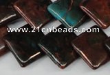 CDS220 15.5 inches 18*18mm diamond dyed serpentine jasper beads