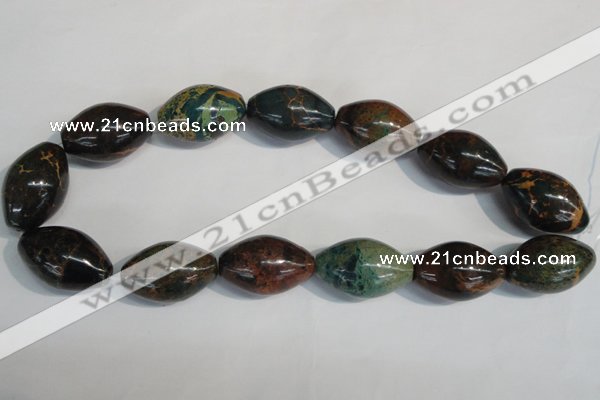 CDS256 15.5 inches 20*30mm rice dyed serpentine jasper beads