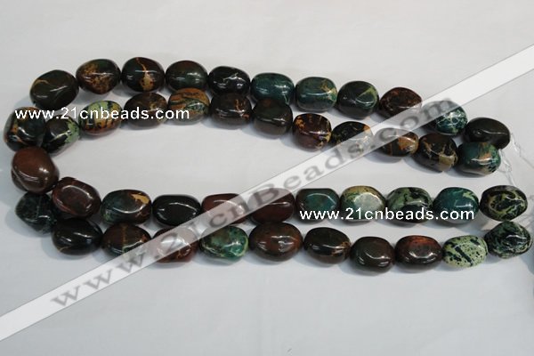 CDS258 15.5 inches 12*17mm nuggets dyed serpentine jasper beads