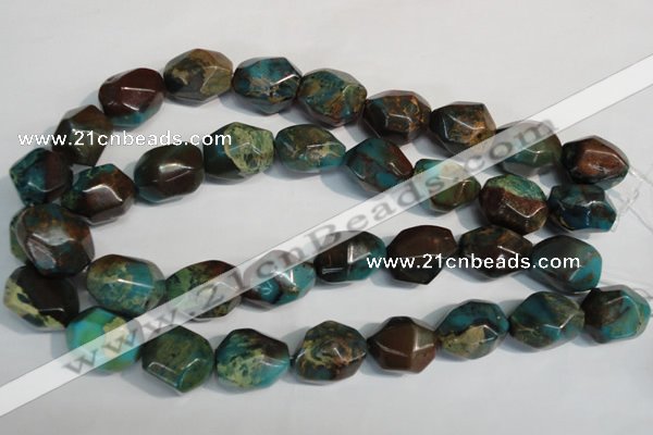 CDS260 15.5 inches 18*23mm faceted nuggets dyed serpentine jasper beads