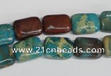 CDS264 15.5 inches 10*14mm rectangle dyed serpentine jasper beads