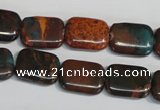 CDS265 15.5 inches 12*16mm rectangle dyed serpentine jasper beads