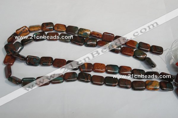 CDS265 15.5 inches 12*16mm rectangle dyed serpentine jasper beads